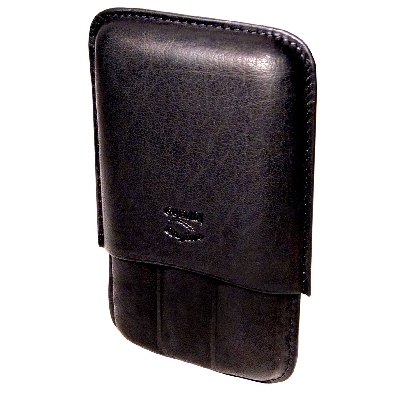 Best genuine Leather 2 Finger Cigar Case in Dark Brown