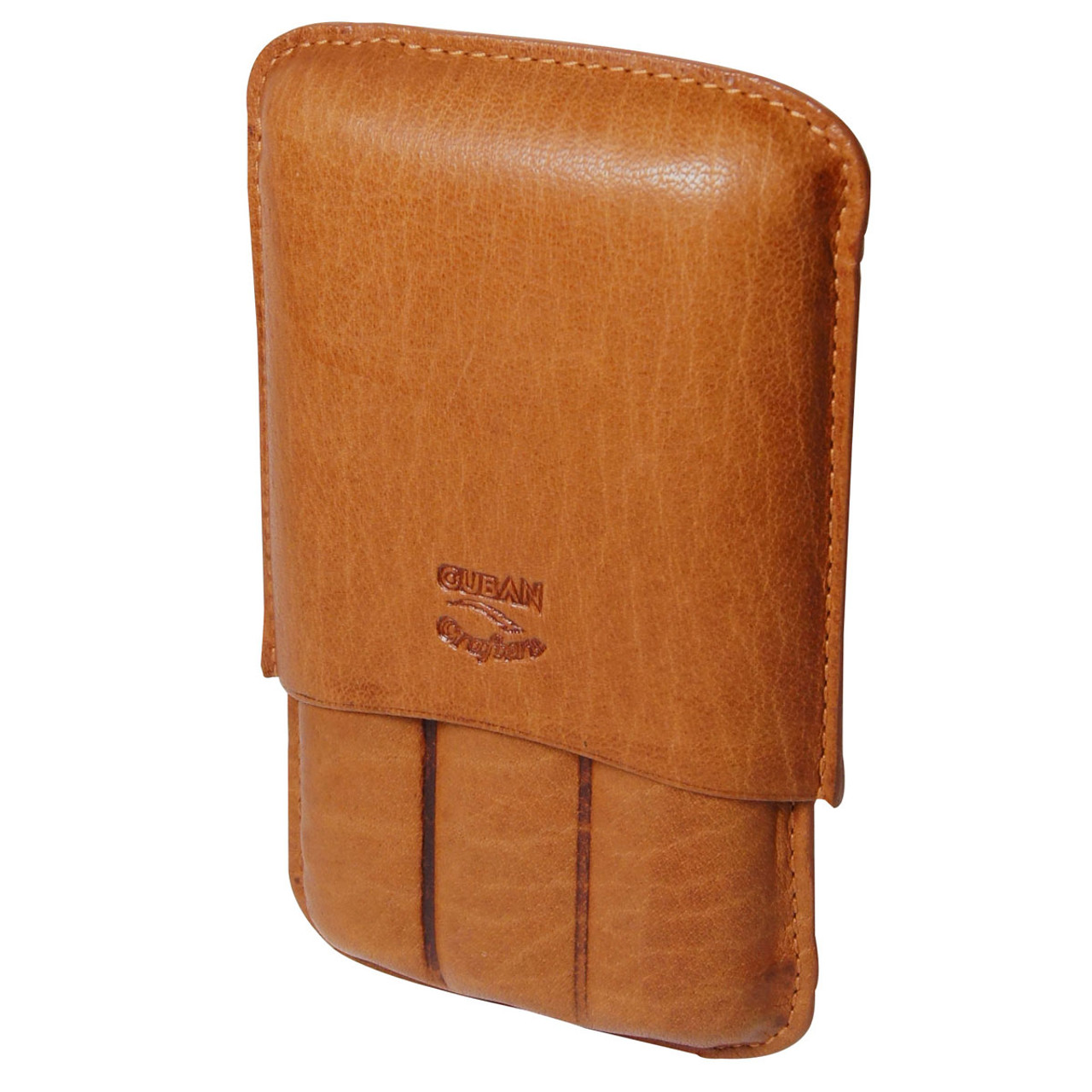 Best genuine Leather 2 Finger Cigar Case in Dark Brown