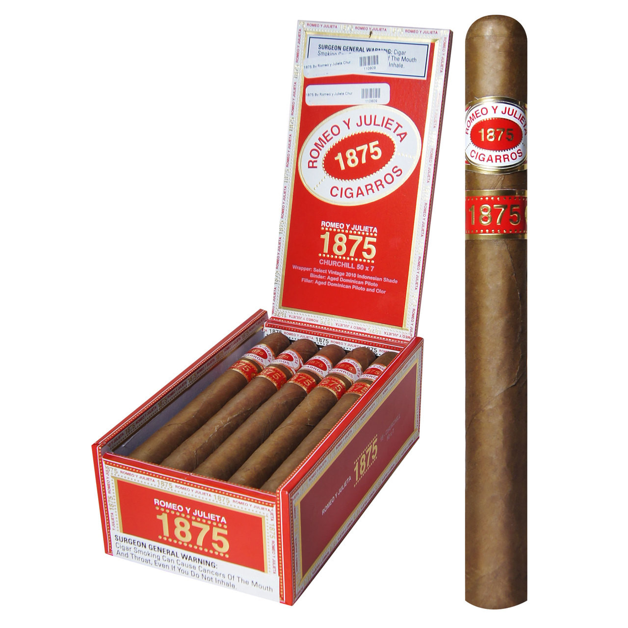 1875 By Romeo y Julieta CHURCHILL 50 X 7 Box of 15 - Cigars Crafters