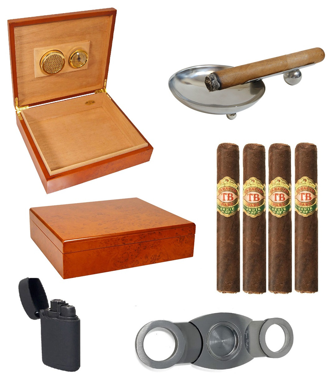 Humidor, Hydrometer, and Cigars - Secreto Cigar Bar