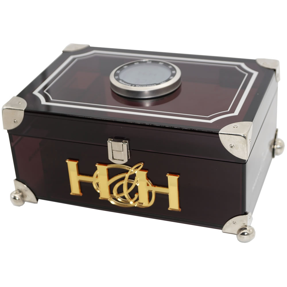 The SMOKED GRAY Acrylic Humidor Cigars Crafters
