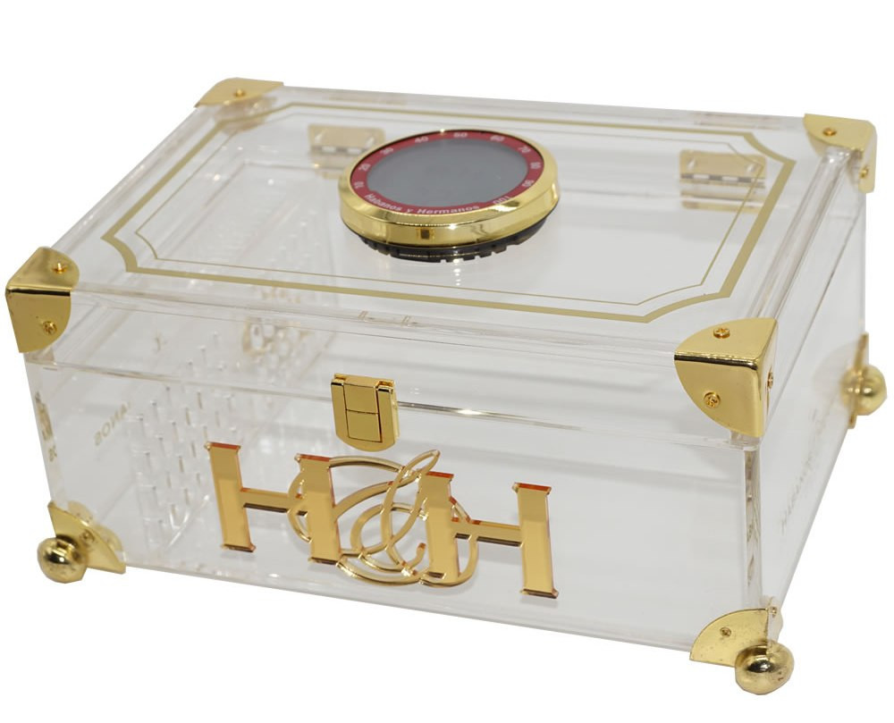 The SMOKED GRAY Acrylic Humidor Cigars Crafters