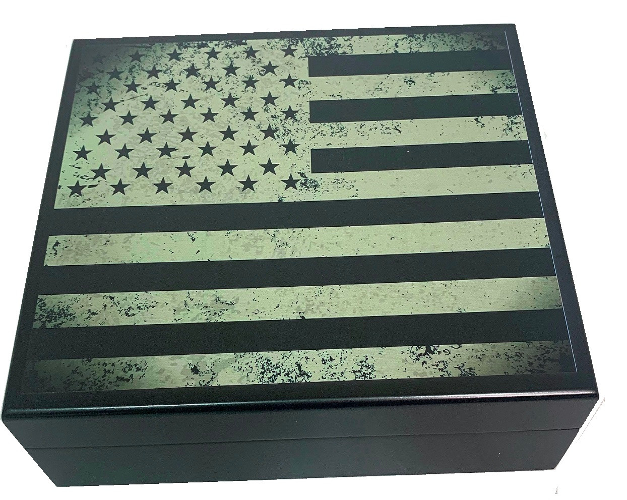 Cigar Humidor USA Flag Black Print - Cigars Crafters