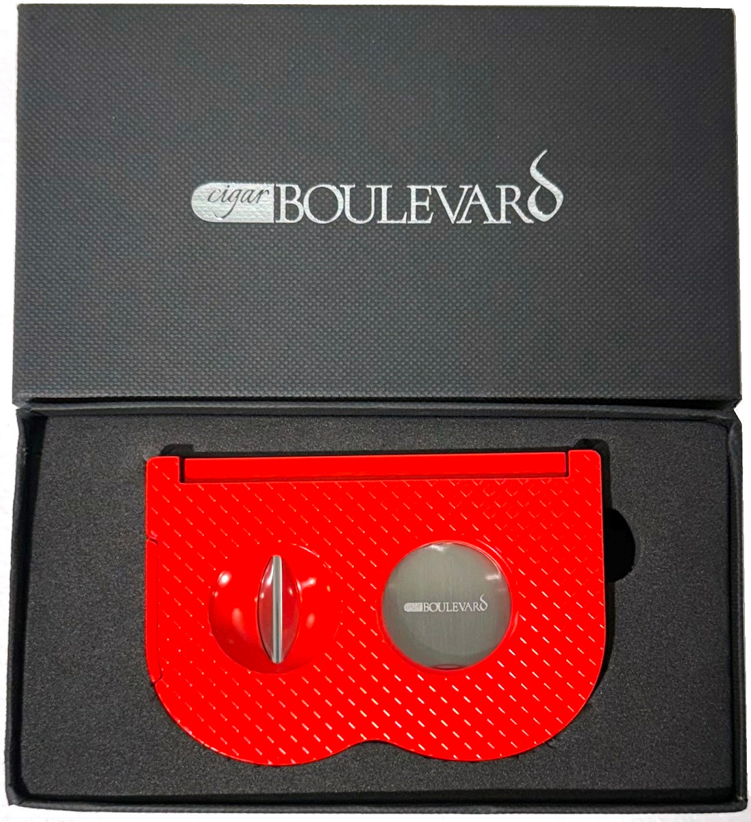 Cigar Boulevard Multi 3 in 1 Cigar Cutter, V Cutter and Punch Red ...