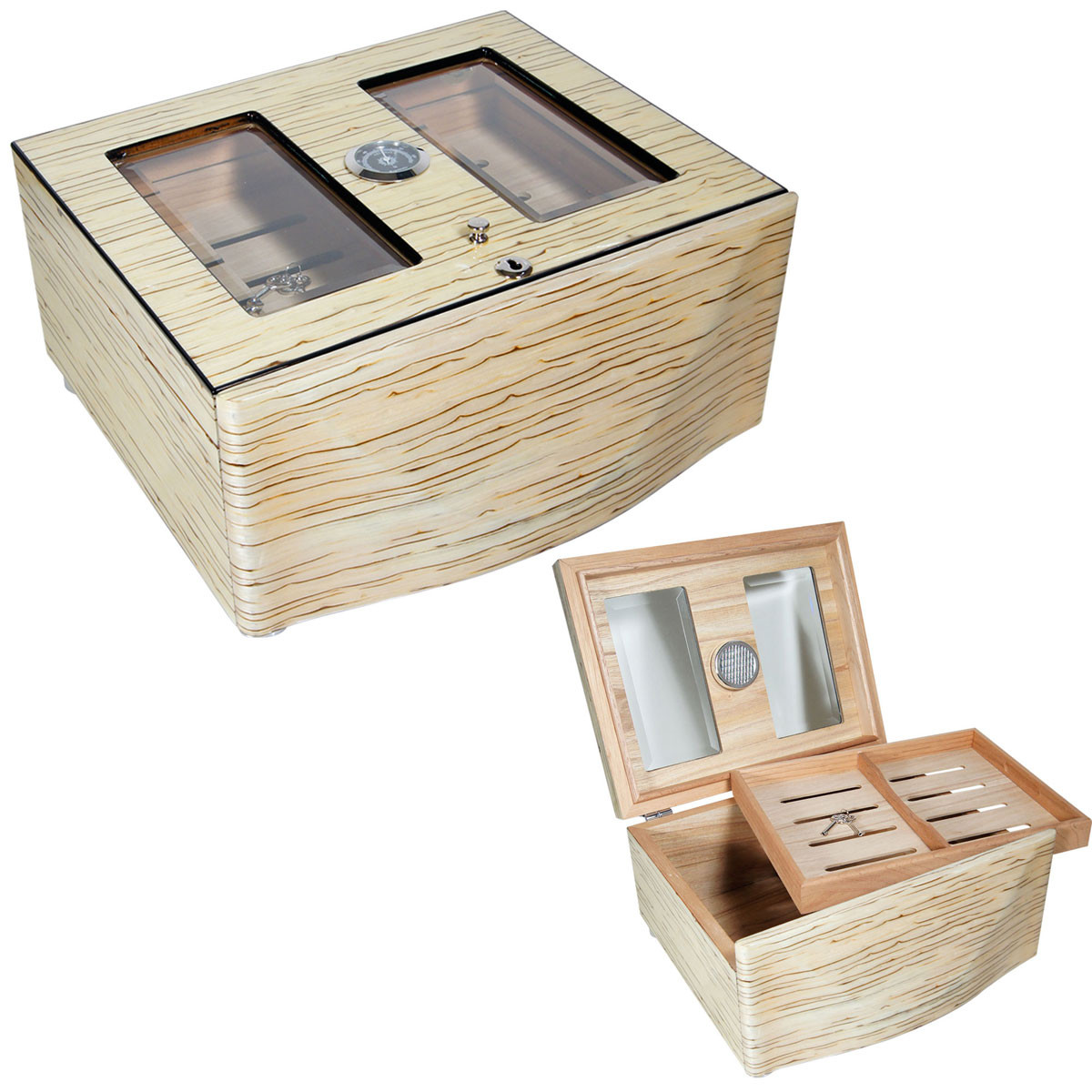 Cuban Crafters Moderno Blanco Designer Humidor - CIGARS CRAFTERS