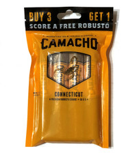 Camacho Connecticut Robusto Cigars  5 X 50. Pack of 3 + 1 Cigar Free