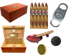 Combo Set MARINE II Corps American Emblems Humidor, Cigars, Cutter & Ashtray