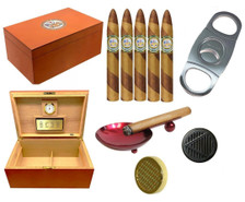 Combo Set ARMY II Corps American Emblems Humidor, Cigars, Cutter & Ashtray
