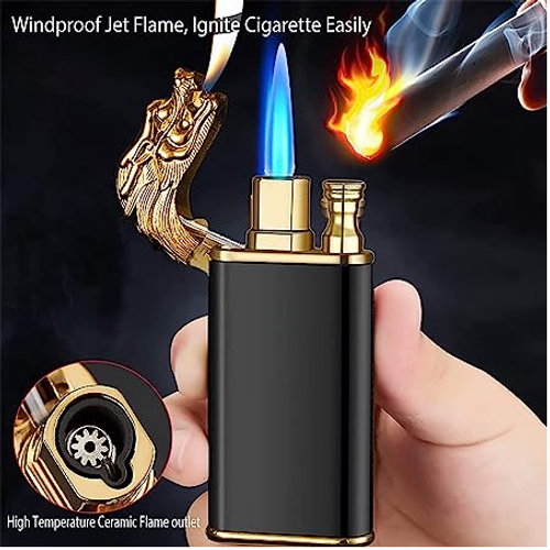 Eagle Head Double Flame Lighter, Metal Torch Turbo Double Fire
