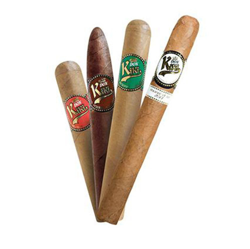 Don Kiki Cigars Sampler - 4 Different Cigar Sampler - 1 Mild Green Label - 1 Medium Body Red Label - 1 Full Body Brown Label - 1 White Label From 2013 Vintage