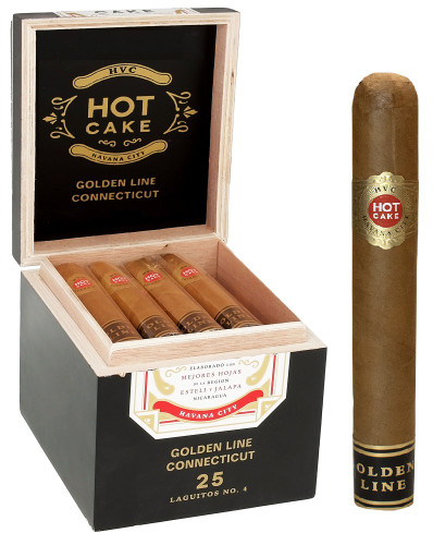 HVC Hot Cake Golden Line Connecticut LAGUITO # 4    4½ x 52 Cigar