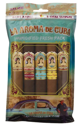 La Aroma de Cuba ‘92-95 Rated’ Fresh Pack Sampler of  5 Cigars