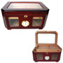 Large humidors - Museo Rosa Rosewood Beveled Glass Top and Windows Humidor - Cedar Interior - 120 Cigar Capacity