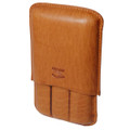 Cognac Cigar Case with 3 Fingers Handcrafted Oil Buffed Leather