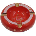 Ashtrays MERRY CHRISTMAS  Red Porcelain with Golden Grooves