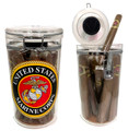 Marine Corps Acrylic Cigar "JarHead" Humidor Humidifier + 20 Marine Churchill Cigars