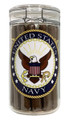 US Navy Acrylic Cigar Jar Humidor Humidifier + 20 Navy Churchill Cigars