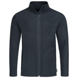 A dark green men's active fleece jacket with a zip closure and side pockets. It features a logo on the front.