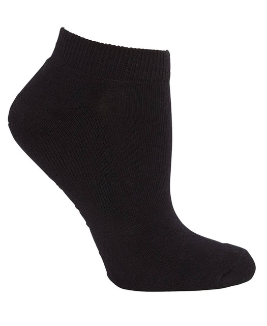 A black ankle sock with ribbed texture, part of a five-pack of Pdm Sport socks.
