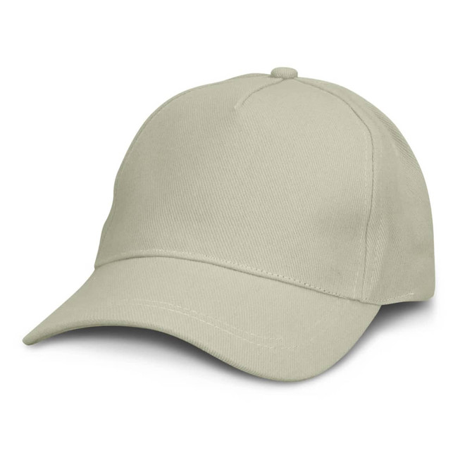 A light green cap with a curved brim and a logo on the front.