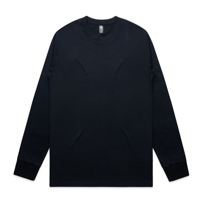 A long-sleeve t-shirt in black with a logo on the label. Simple and classic design.