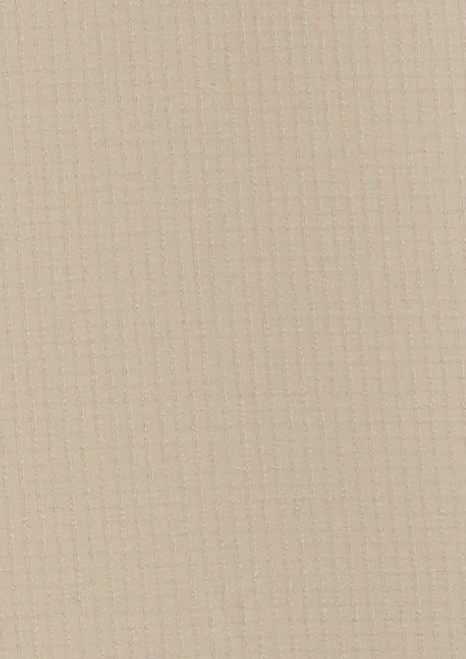 A solid beige fabric texture with a subtle grid pattern, suitable for a men's outdoor long sleeve shirt.