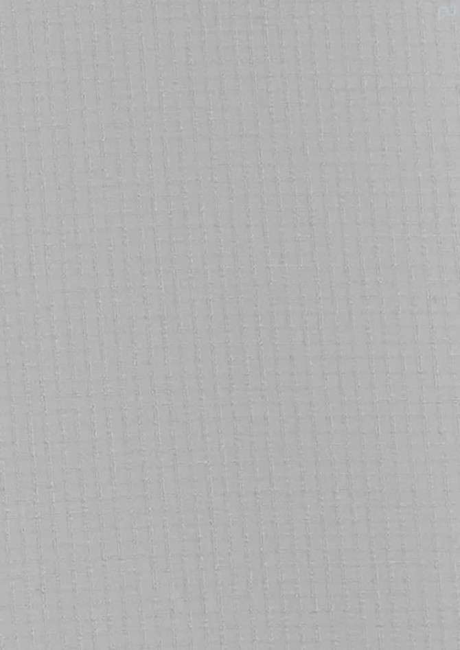A light grey long sleeve button-up shirt with textured fabric and a logo.