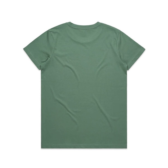 A green unisex T-shirt with a simple design and a logo on the back.