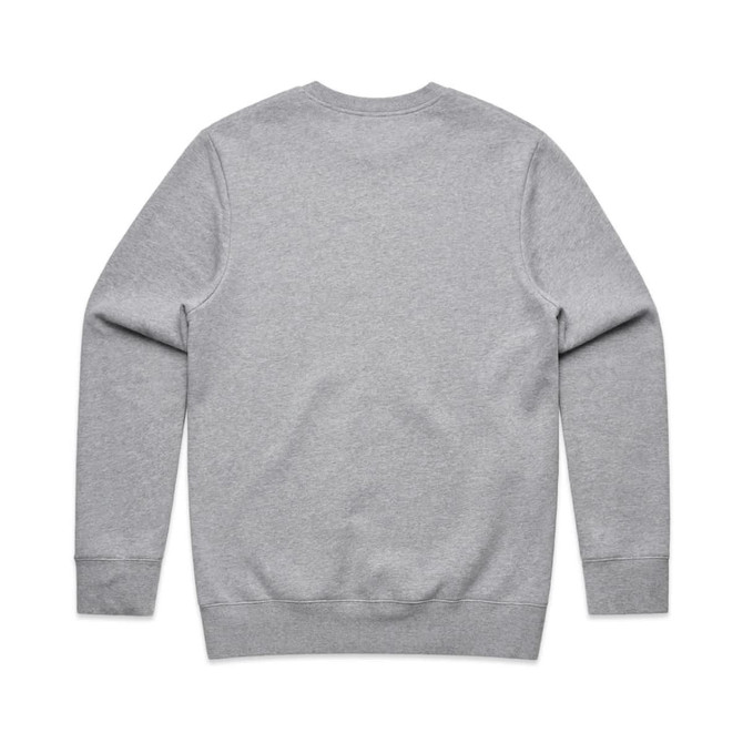 A light grey sweater with long sleeves and a rounded neckline. The back view shows a plain design with no additional details.