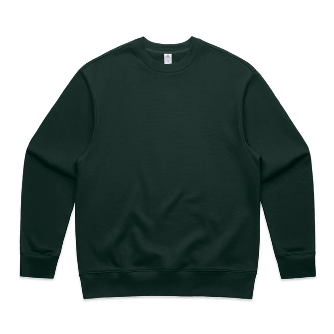 A dark green jumper with a crew neck and long sleeves, featuring a plain design without any logos.