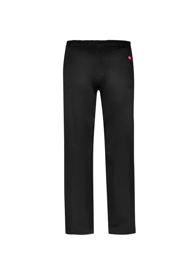 Black women's dash pants with an elastic waistband and two back pockets, featuring a logo on the back.