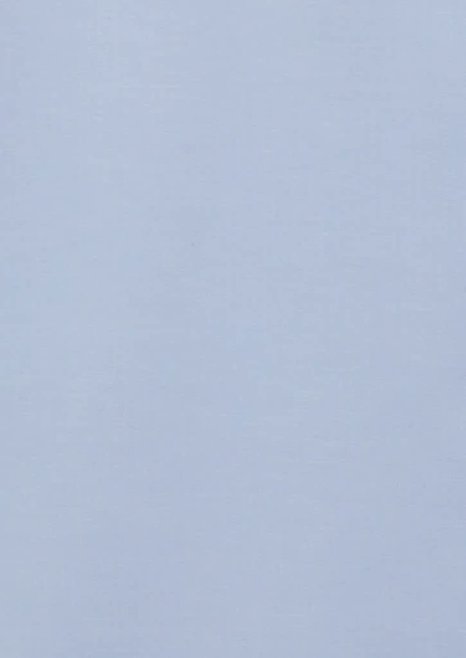 A light blue long sleeve button-up shirt featuring a logo.