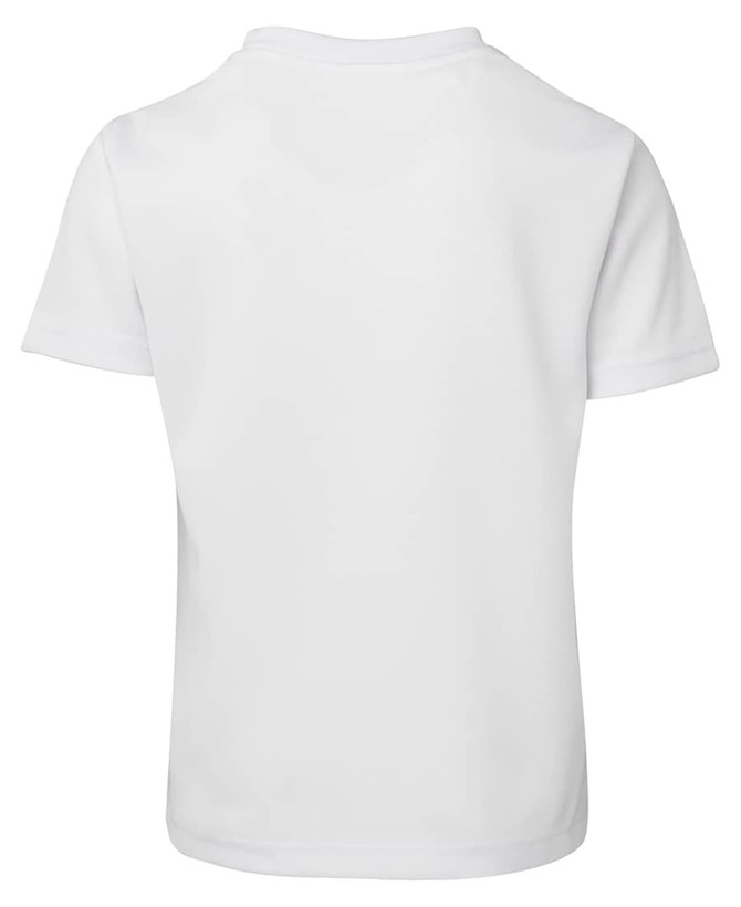A plain white short-sleeve T-shirt with a smooth texture and no visible design on the back.
