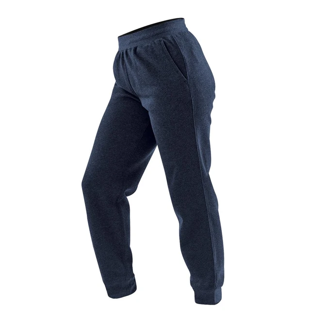A pair of women's jogger track pants in dark grey, featuring a comfortable fit and elastic waistband.