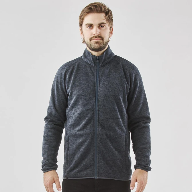 Men's Yosemite Full Zip Fleece Jacket in dark grey featuring a zip closure and stand-up collar. Includes a logo.