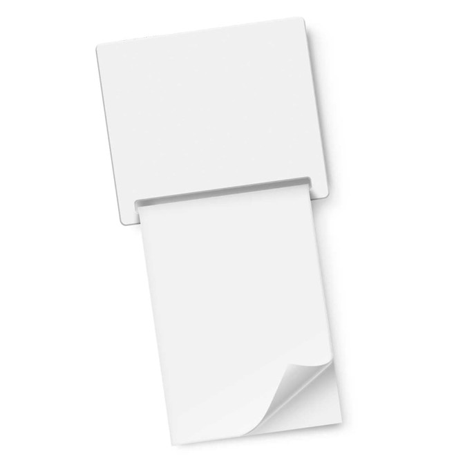 A Magnetic Memo Pad A7 in full color with a top section and a slightly curled bottom edge for easy note removal.