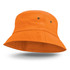 An orange Bondi Bucket Hat featuring a wide brim and ventilation eyelets.