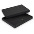 A black Melrose Portfolio presented in an open black box, featuring a sleek design and clasp closure.