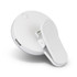 A white Halo Selfie Light with a clip design and a small button, featuring a logo on the surface.