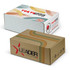 Two die cut boxes with locking lids, one featuring a colourful abstract design and the other in a brown colour with branding.