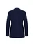 A navy women's longline jacket featuring a tailored back design and a single vent. The jacket has branding details.