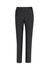 A pair of black women's stretch pants, featuring a fitted design and an elastic waistband.