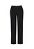 Black straight leg pants featuring a comfort waist design, suitable for women's casual or formal wear.