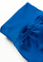 A close-up of blue women's jogger scrub pants featuring elasticised cuffs and a smooth fabric finish.