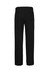 Black adjustable waist pants featuring a straight leg design and rear pockets, with a logo on the waistband.