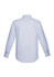 A men's long sleeve button-up shirt featuring a blue and white checkered pattern, with a back view.