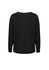 A black batwing sweater top with long sleeves and a relaxed fit, featuring a simple design and no visible logos.