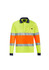 A hi-vis polo shirt in bright yellow and orange with reflective tape and a logo on the chest pocket.