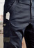 Navy men's cargo pants with a side pocket containing a measuring tool, featuring a logo.