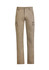 Light brown lightweight drill cargo pants featuring multiple side pockets and a logo on the front.